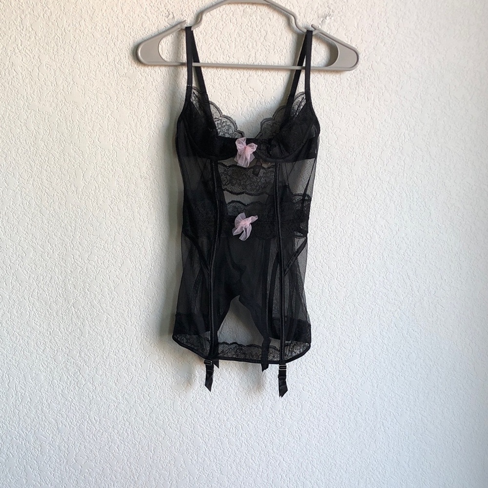 NWT Victoria’s Secret Mesh Underwire Lingerie Bodysuit Slip 34B Sheer